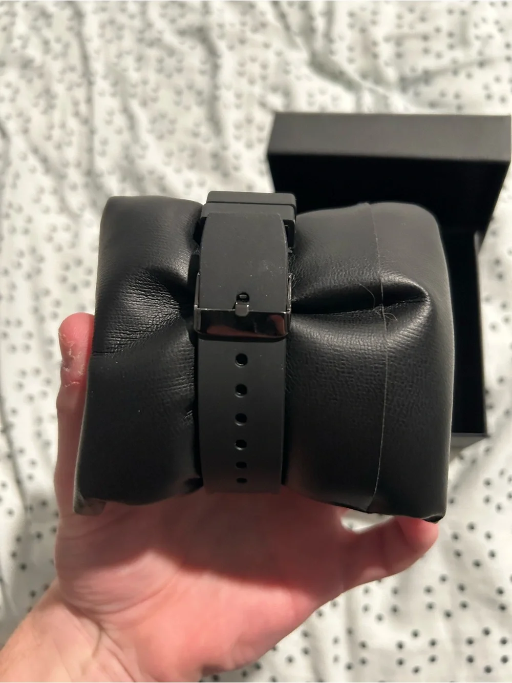 Men's Black Chronograph Ice Star Watch with Red Accents